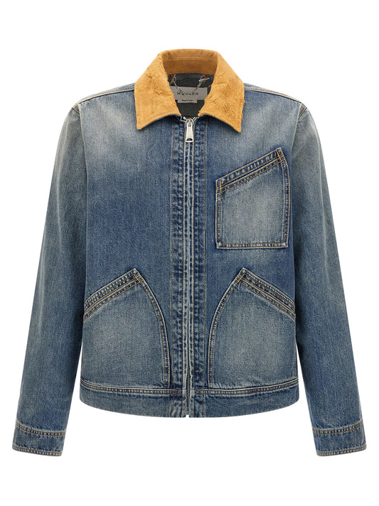 Suede denim jacket Piumini, Parka, Giacche casual