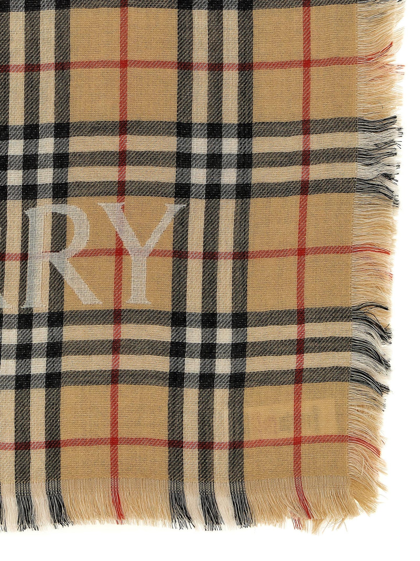 Check wool scarf Scarves, foulards
