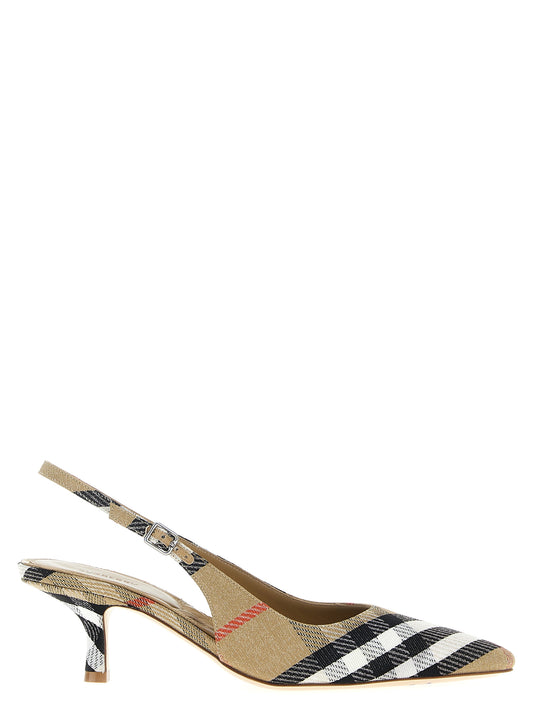Slingback check Pumps