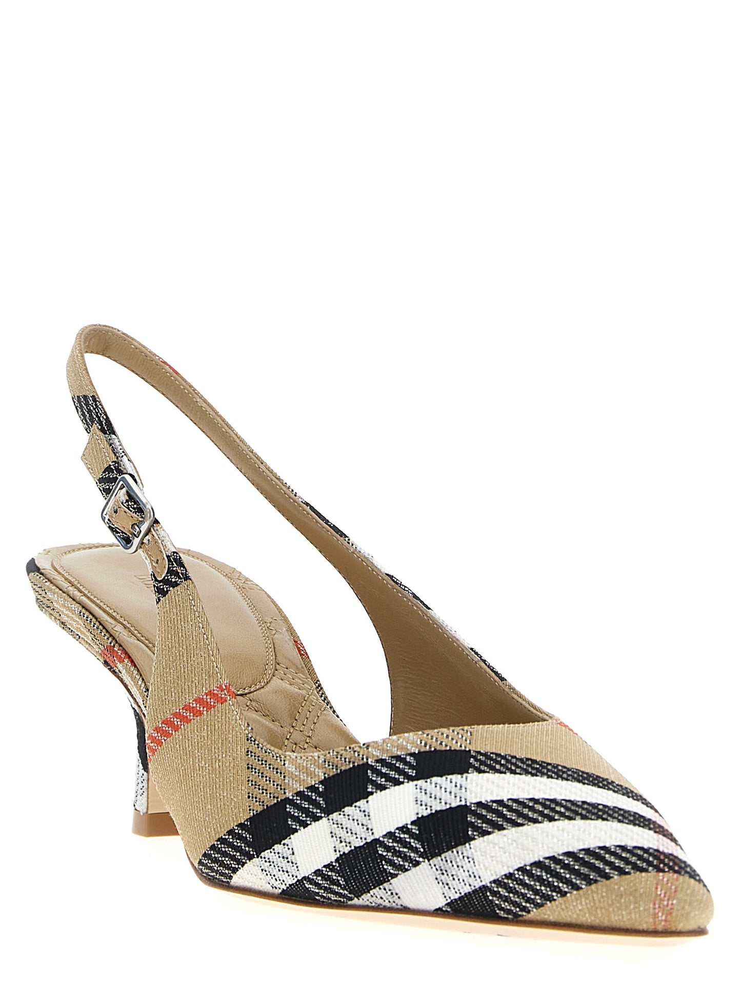 Slingback check Pumps