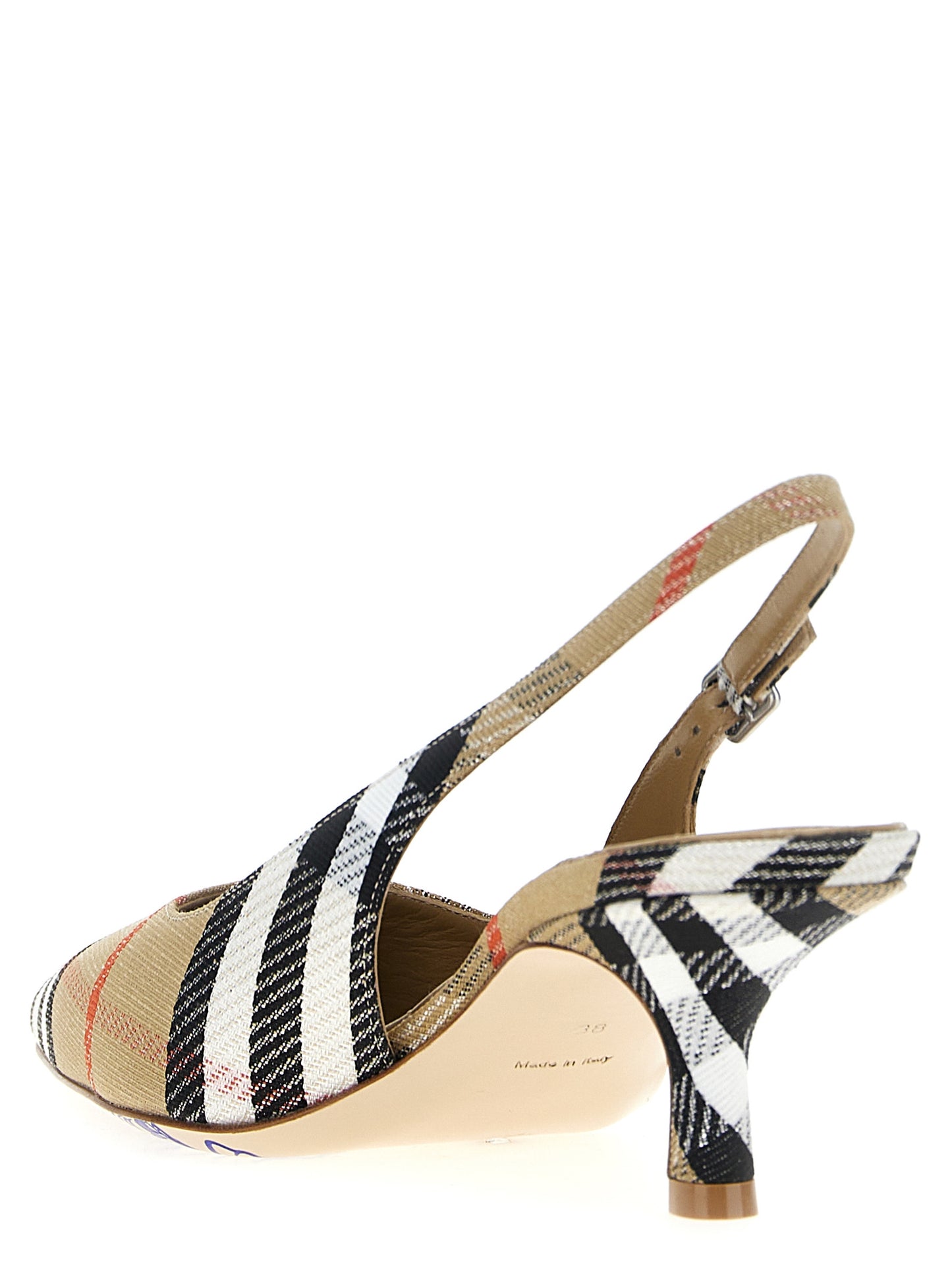 Slingback check Pumps