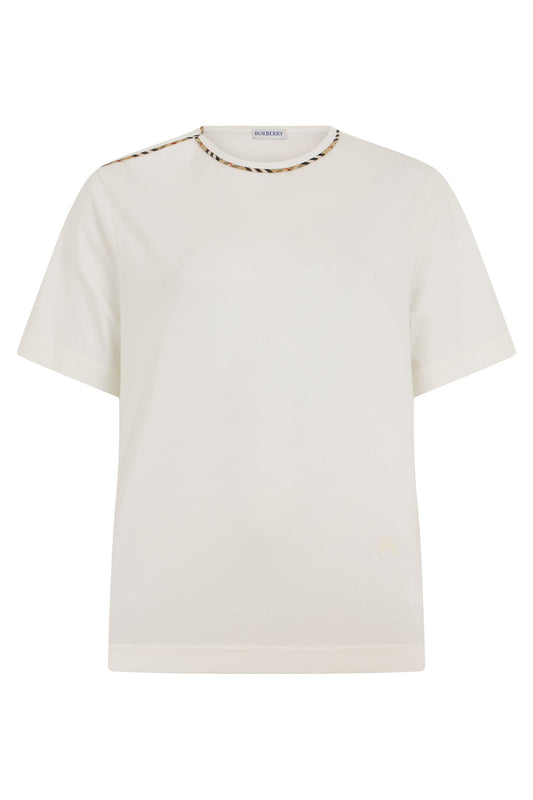 Burberry Short sleeve T-shirt with tartan trim