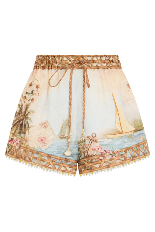 Zimmermann Printed linen shorts
