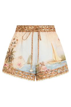 Zimmermann Printed linen shorts