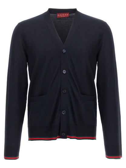 Web ribbon cardigan Sweater, cardigans