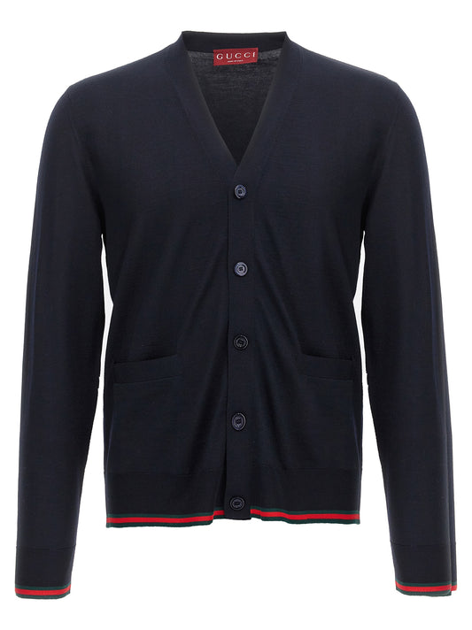 Web ribbon cardigan Sweater, cardigans
