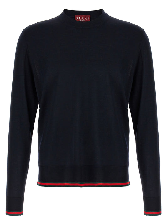 Web Ribbon Jersey Sweater, cardigans