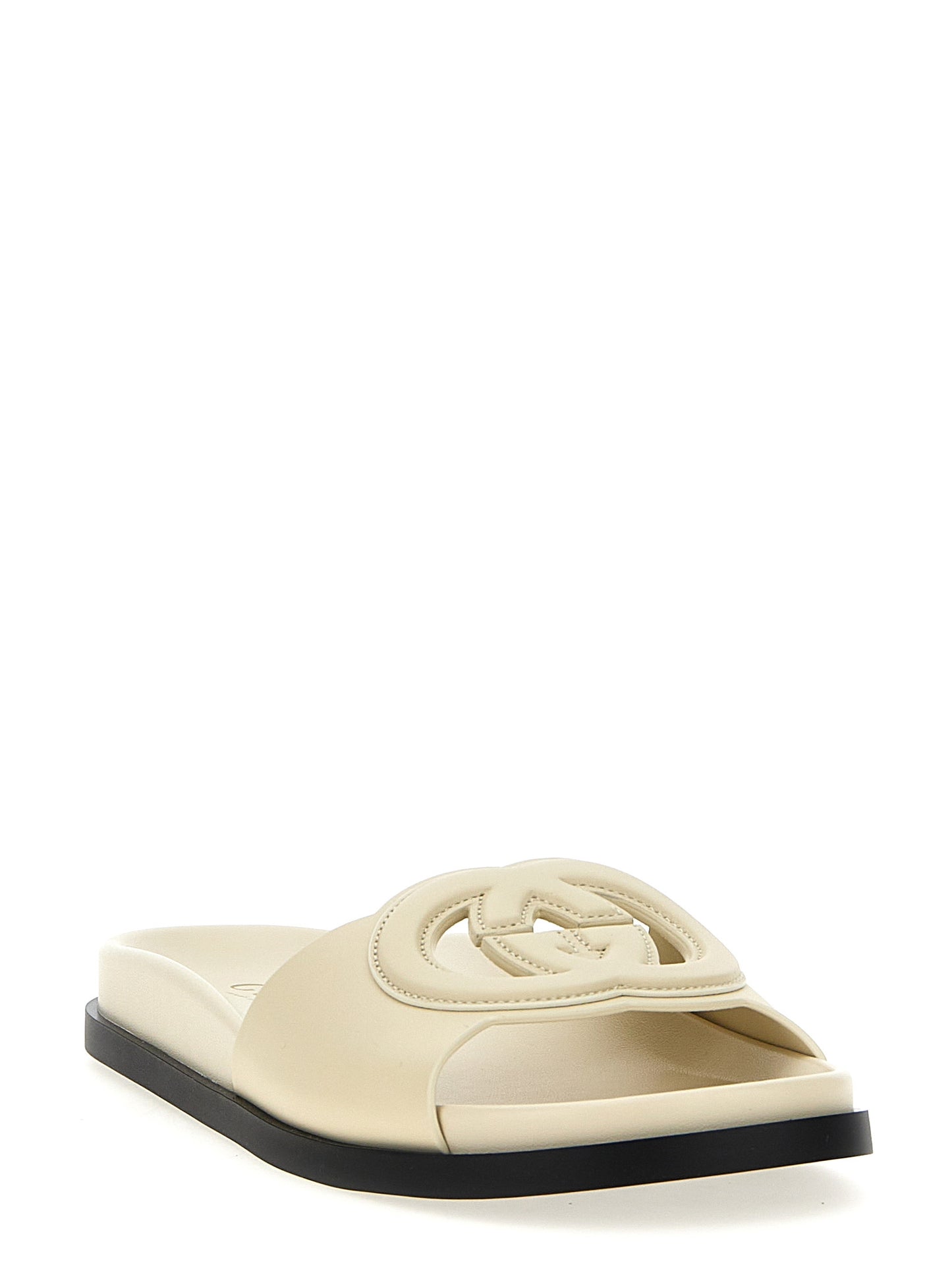 Logo cut out slides Sandals