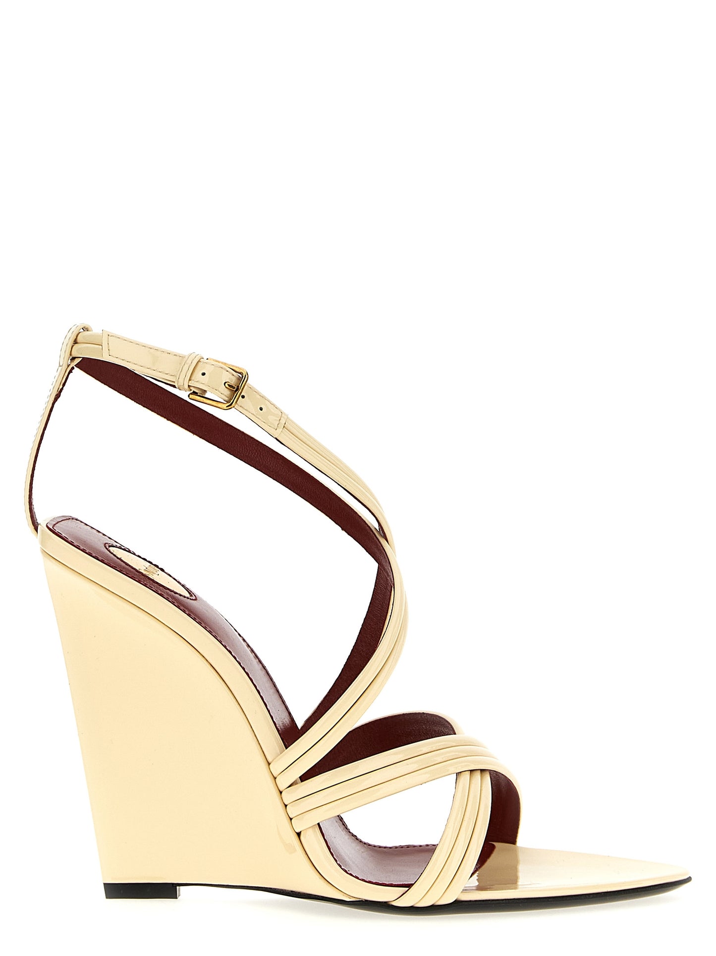 Patent sandals Wedges
