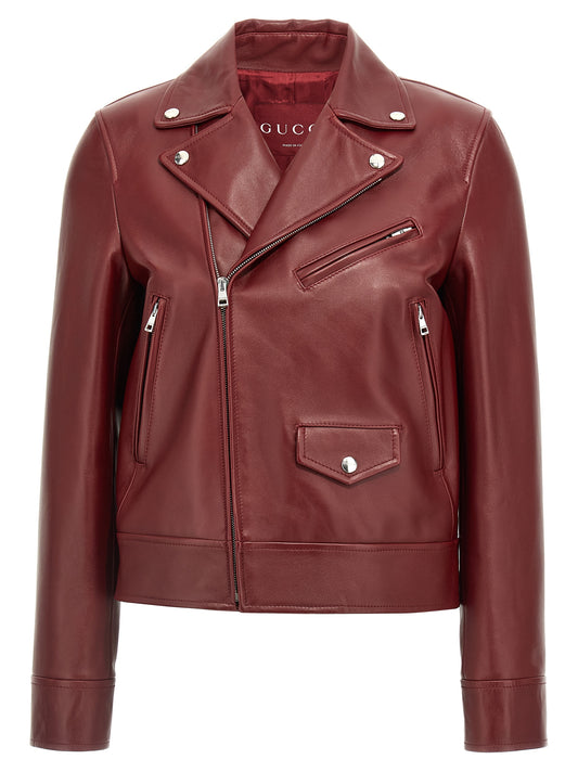 Leather biker jacket Casual jackets, parka