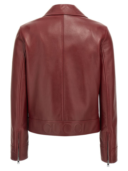 Leather biker jacket Casual jackets, parka