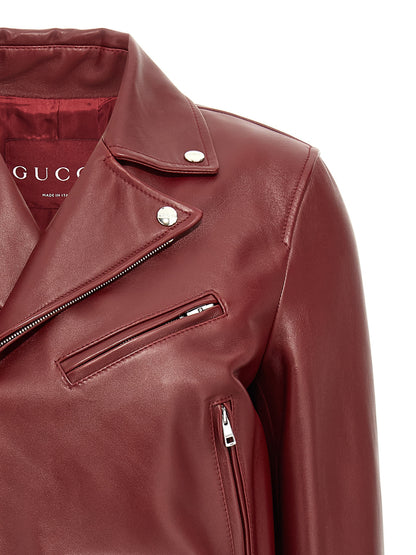 Leather biker jacket Casual jackets, parka