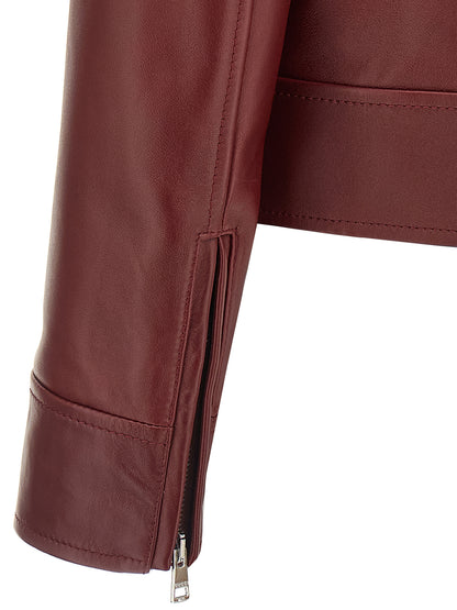Leather biker jacket Casual jackets, parka