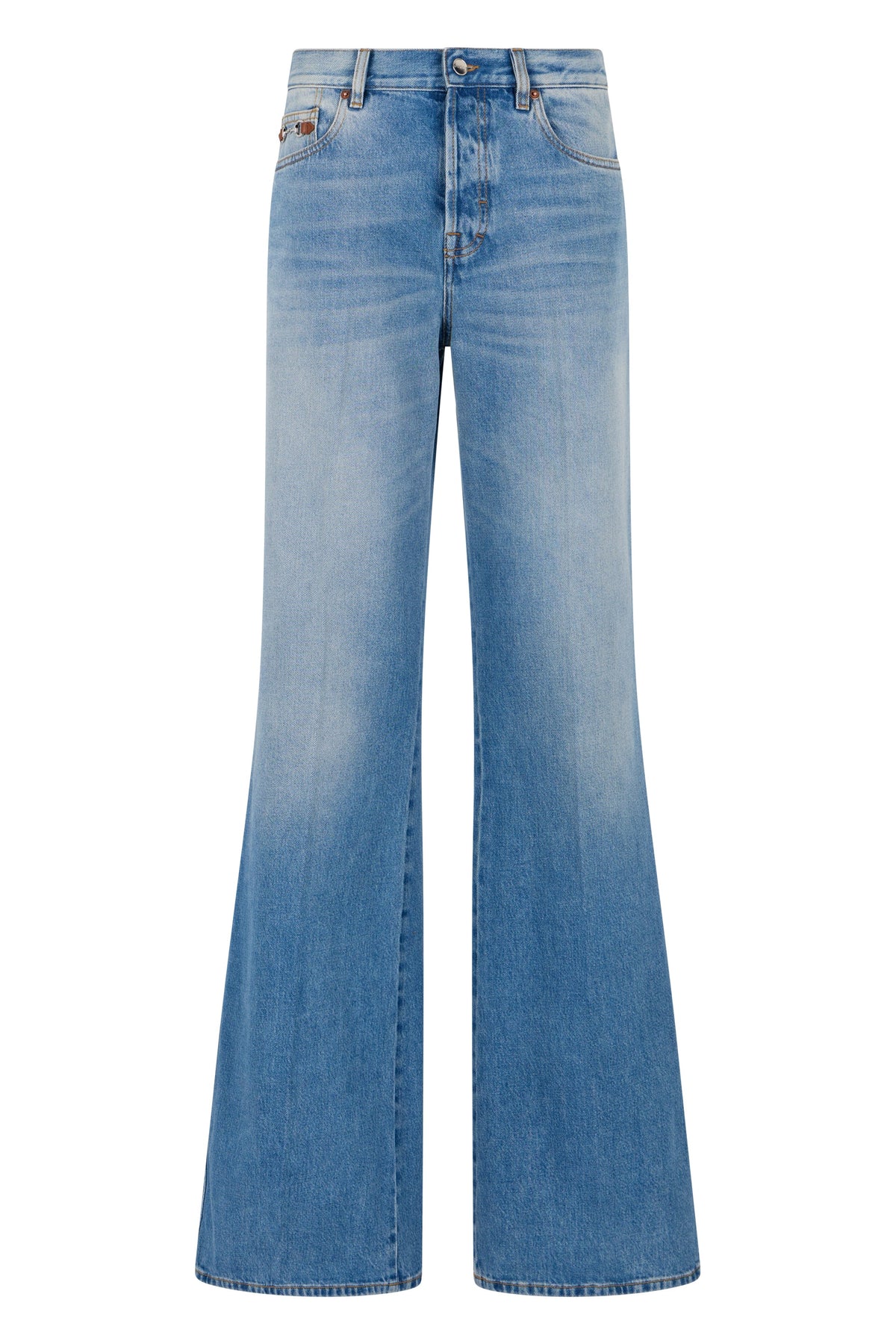 Flare jeans in denim cotton lightened effect RTW
