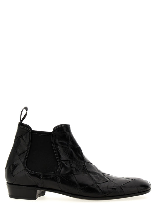 Braided leather ankle boots Boots, ankle boots
