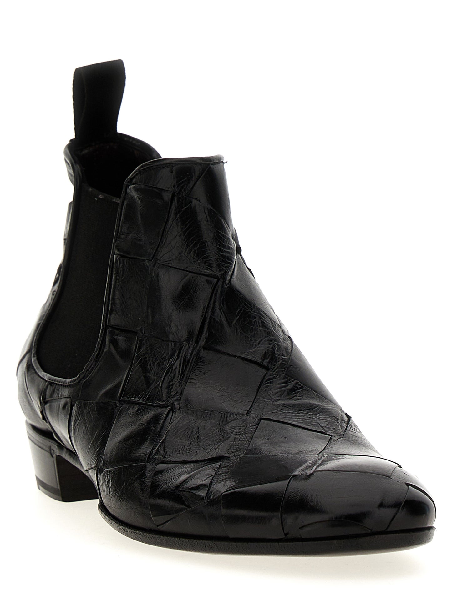 Braided leather ankle boots Boots, ankle boots