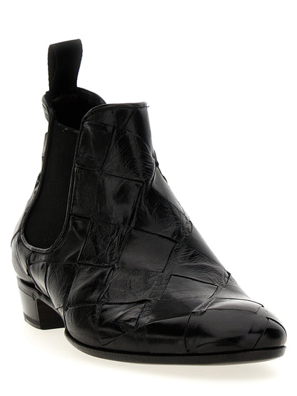 Braided leather ankle boots Boots, ankle boots