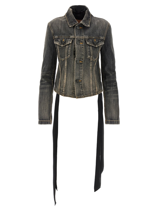'Lace Up' denim jacket Down jacket, Parka, Casual jackets