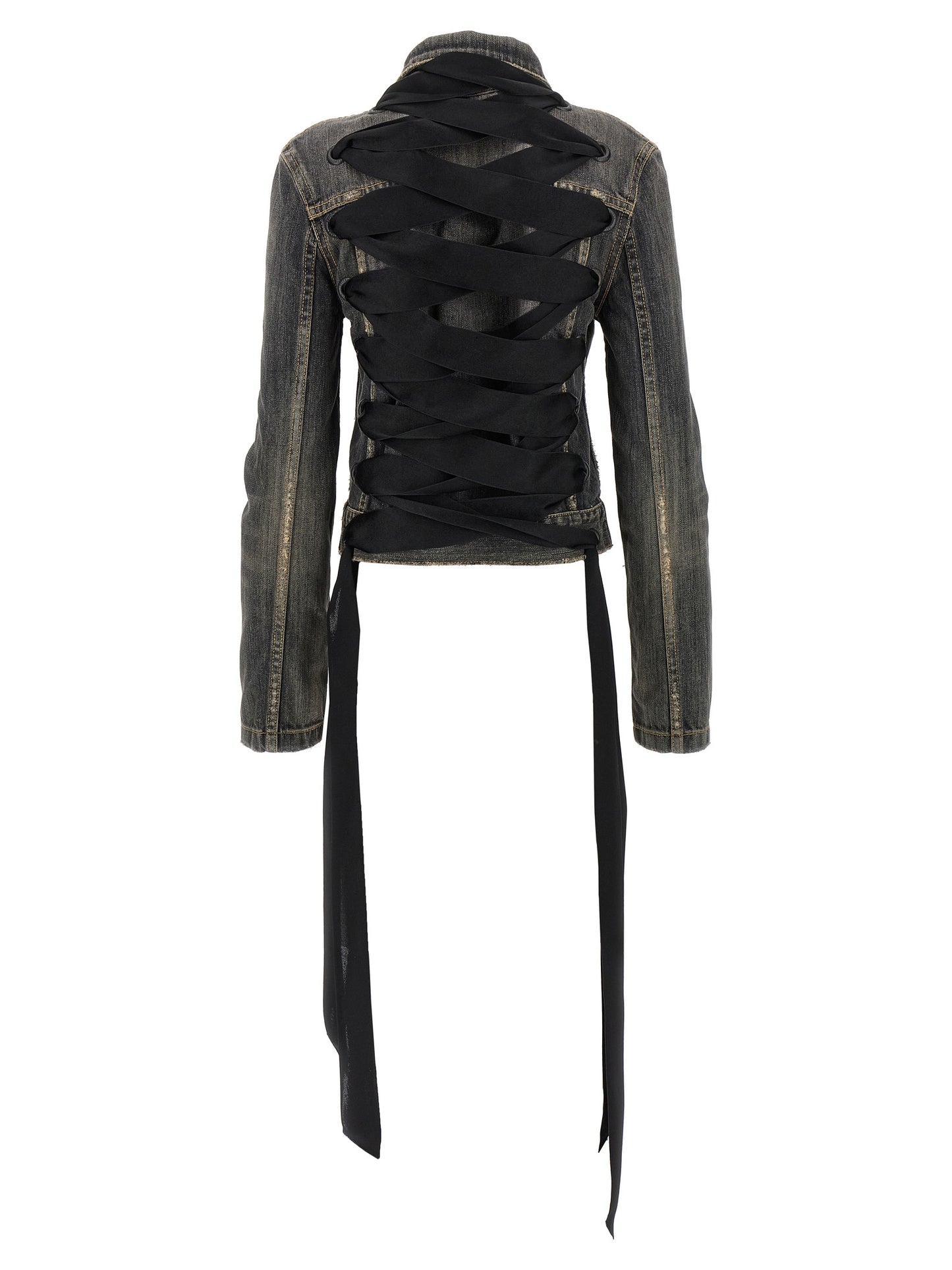 'Lace Up' denim jacket Down jacket, Parka, Casual jackets