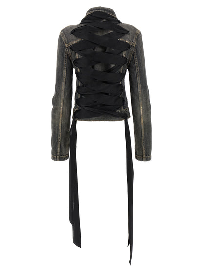 'Lace Up' denim jacket Down jacket, Parka, Casual jackets