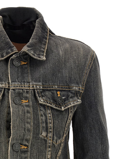 'Lace Up' denim jacket Down jacket, Parka, Casual jackets