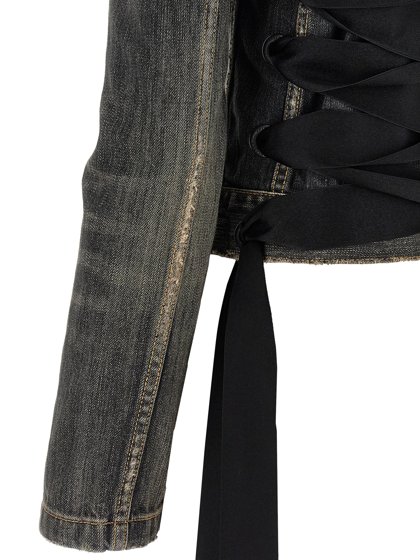 'Lace Up' denim jacket Down jacket, Parka, Casual jackets