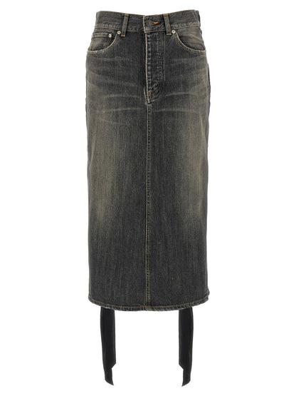 'Lace Up' denim skirt Skirts
