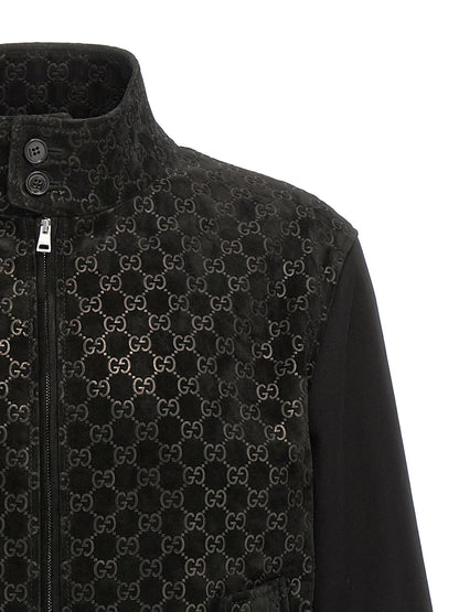 GG suede bomber jacket Down jacket, Parka, Casual jackets