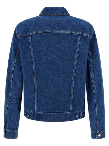 Horsebit denim jacket Down jacket, Parka, Casual jackets