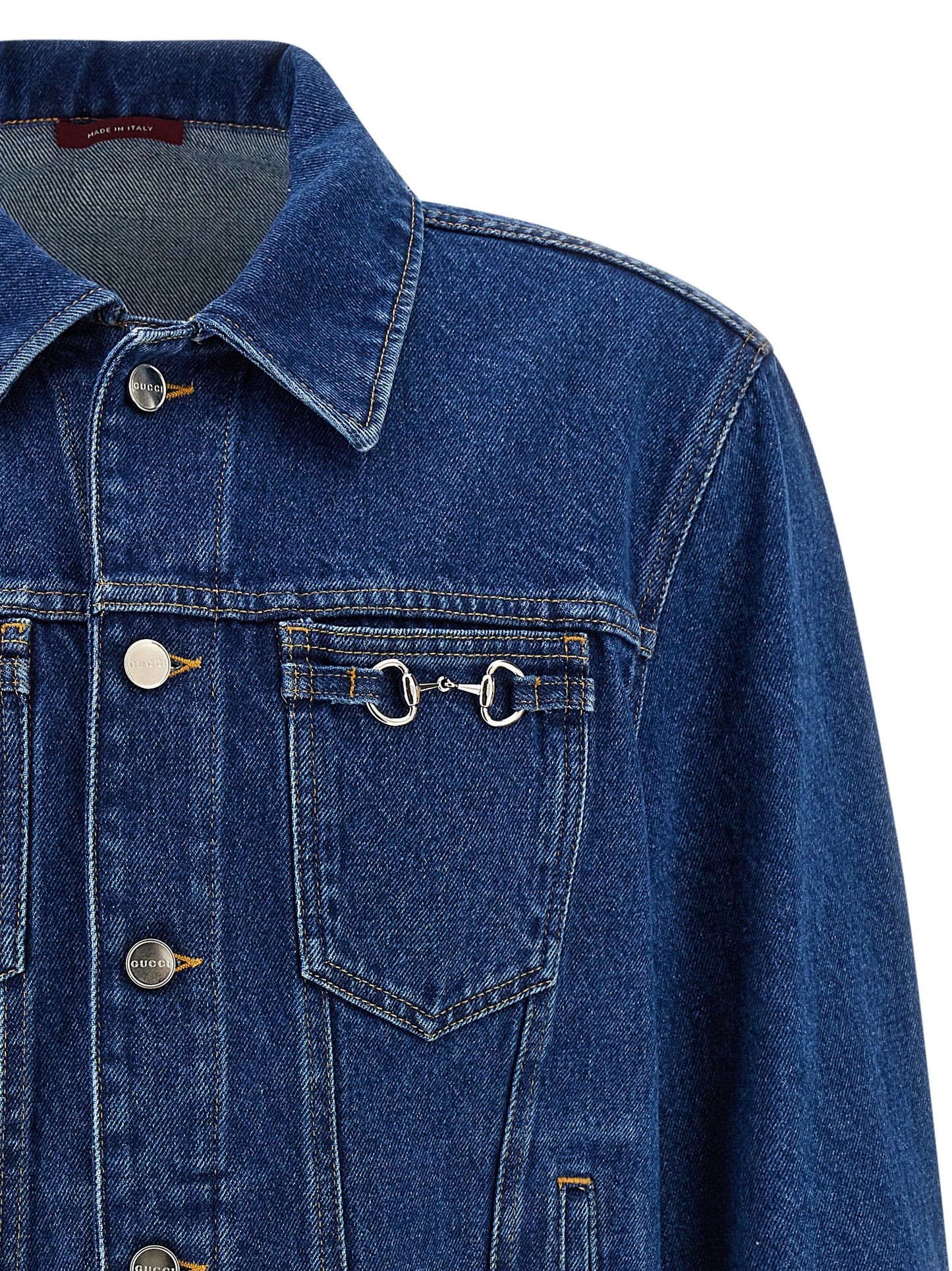 Horsebit denim jacket Down jacket, Parka, Casual jackets