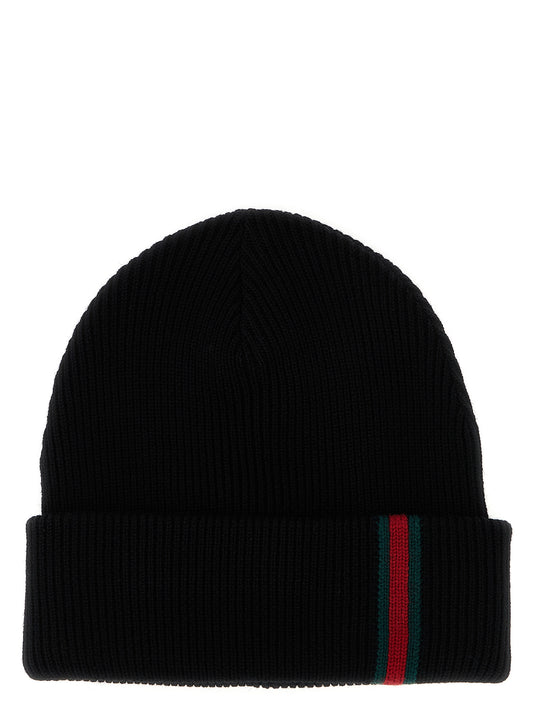Web detail beanie Hats
