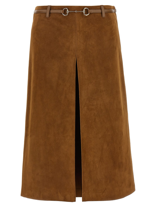 Suede Skirt Horsebit Skirts