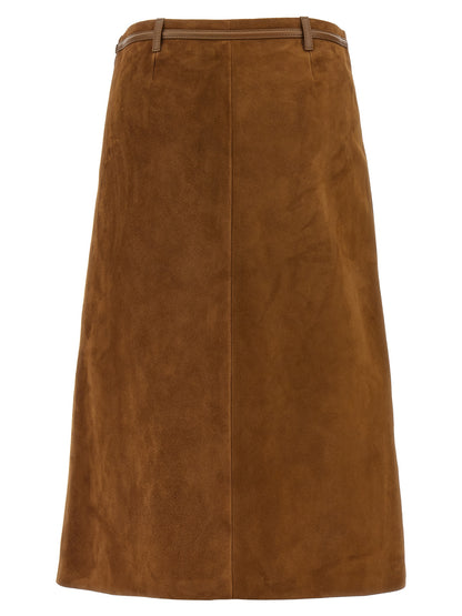 Suede Skirt Horsebit Skirts