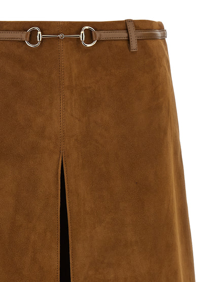 Suede Skirt Horsebit Skirts