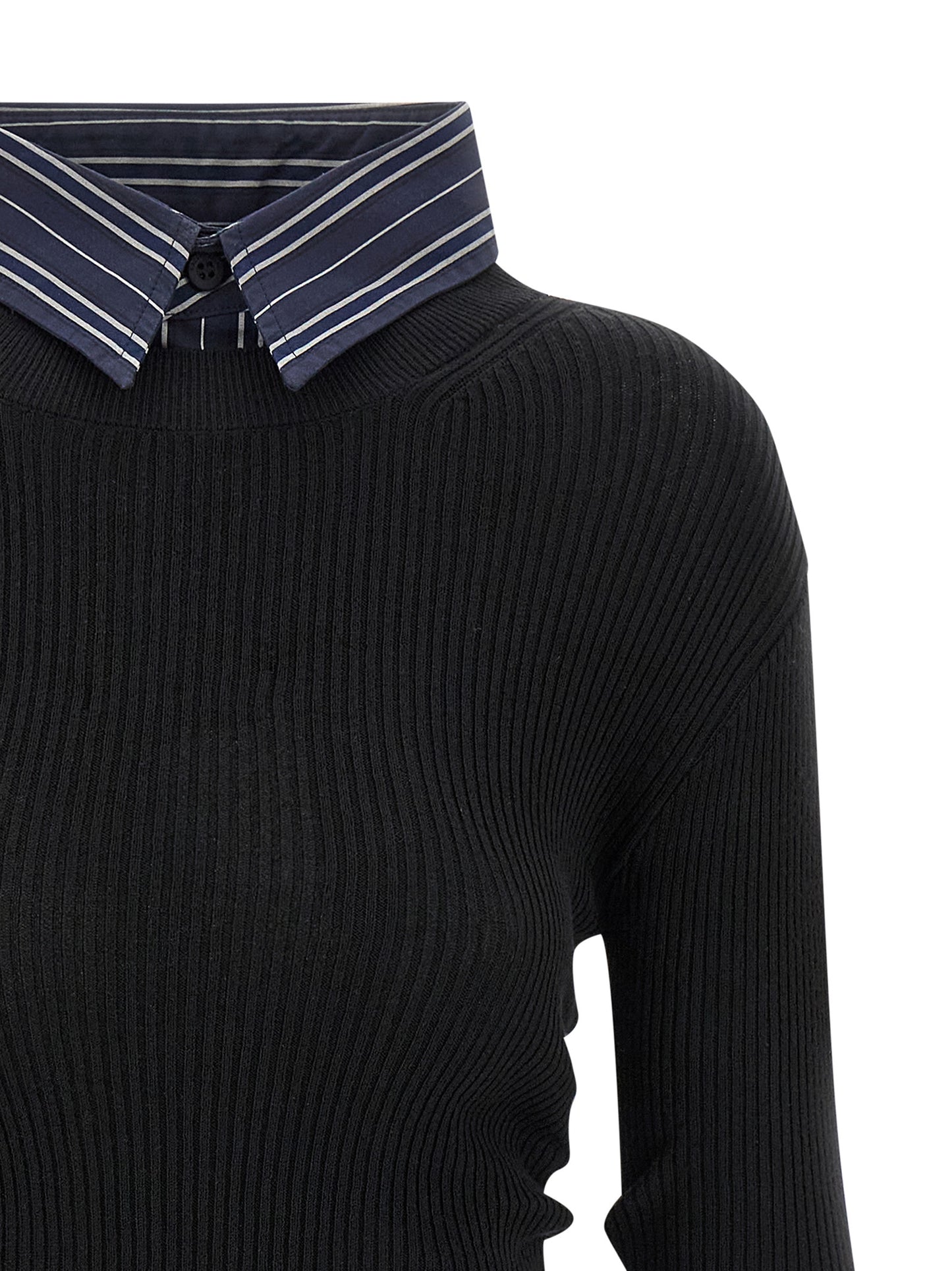Trompe l'œil shirt sweater Sweater, cardigans