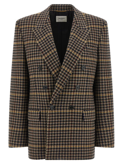 Double-breasted houndstooth blazer Blazer, suits