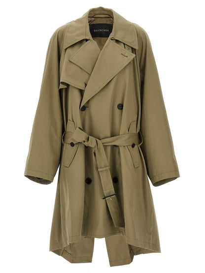 'Draped Neck' trench coat Coats, trench coats