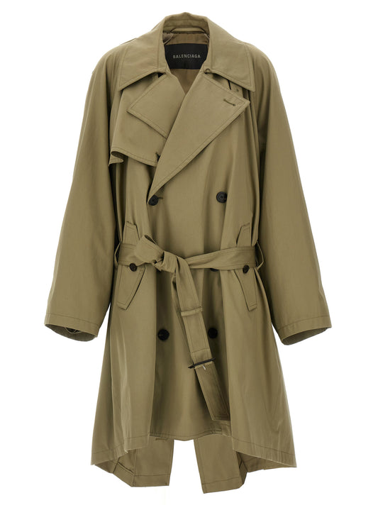 'Draped Neck' trench coat Coats, trench coats
