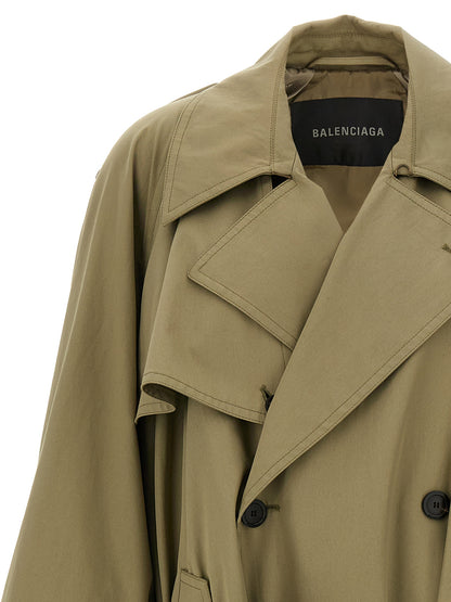 'Draped Neck' trench coat Coats, trench coats