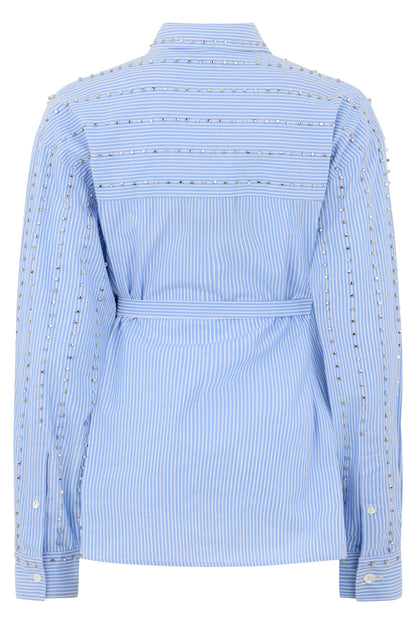 Cotton shirt with rhinestones RTW