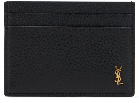 Saint Laurent Leather card holder with logo