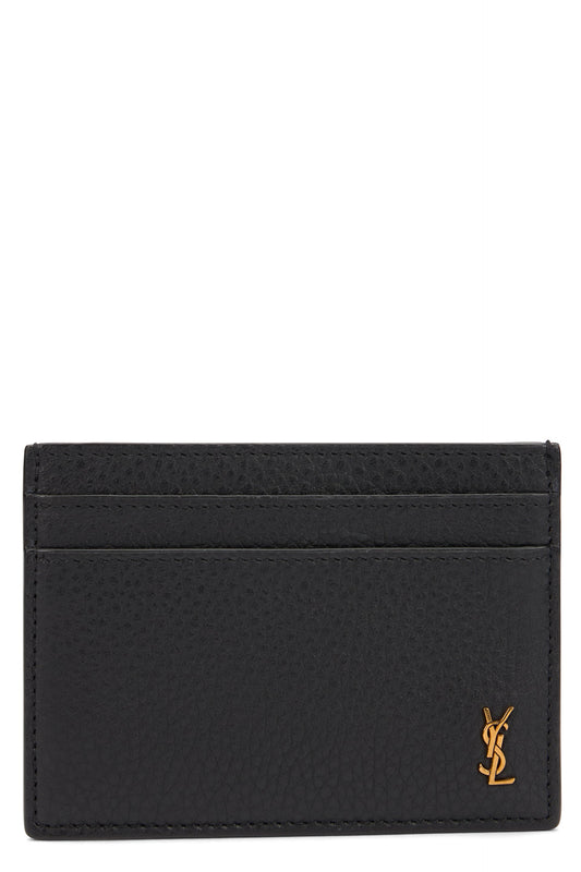 Saint Laurent Tiny Cassandre card holder in leather