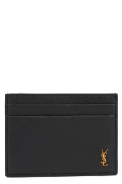 Saint Laurent Tiny Cassandre card holder in leather