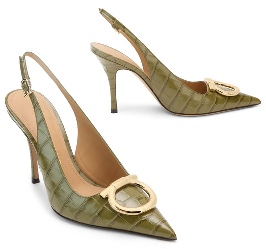 Slingback in leather RTW