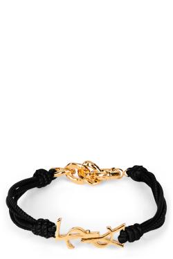 Saint Laurent Leather bracelet with logo