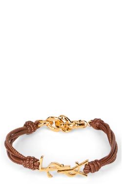 Saint Laurent Leather bracelet with logo
