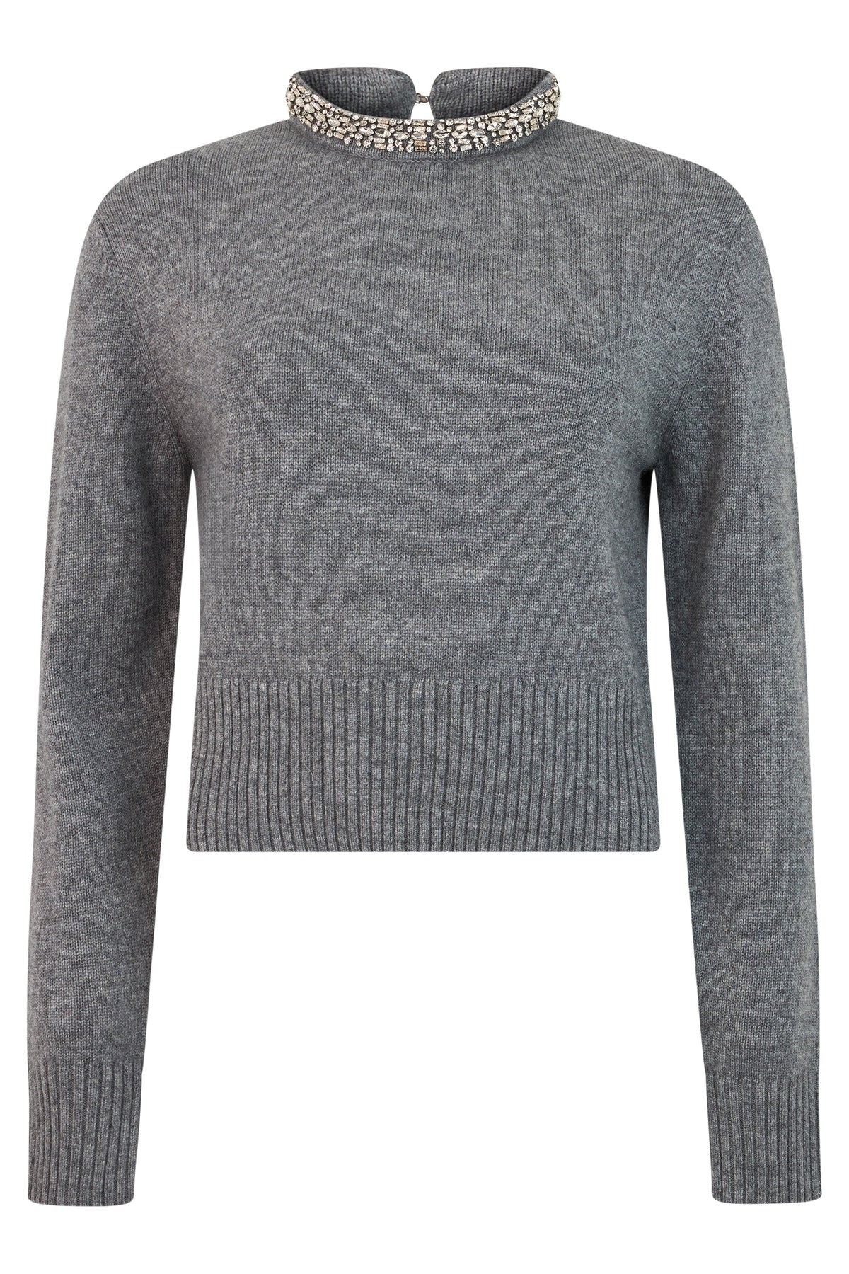 Sweater with collar with rhinestones RTW