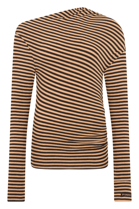 Polo sweater in wool blend with stripes RTW