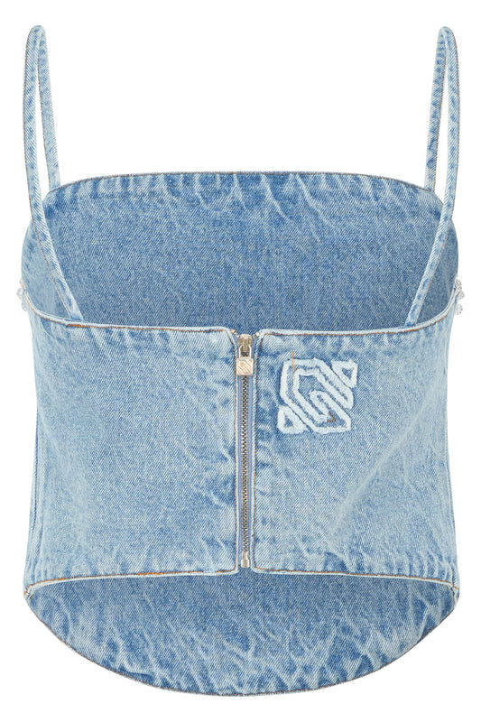 Denim top with Strass RTW