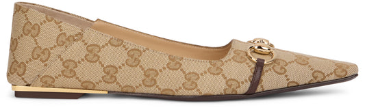 Gucci Ballet flat Vittoria in mixed cotton with GG monogram jacquard
